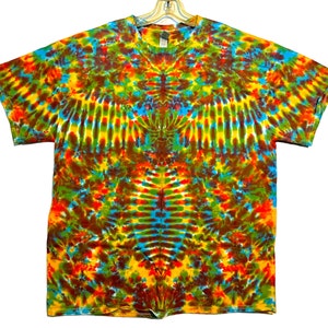 Koszulka tie-dye w odcieniach ziemi, tęczowa, plemienna, Phoenix Blotter, koszulka dla dorosłych, rozmiar mały, średni, duży, XL, 2X, 3X, 4X, 5X, 6X, psychodeliczna, krótka, rękawowa sztuka