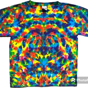 TIE DYE T-shirt per bambini / Neon Rainbow Blotter / Taglie per ragazzi 2-4T xs 6-8 Small 10-12 Medium 14-16 Large 18-20 XL / abbigliamento per bambini fatto a mano