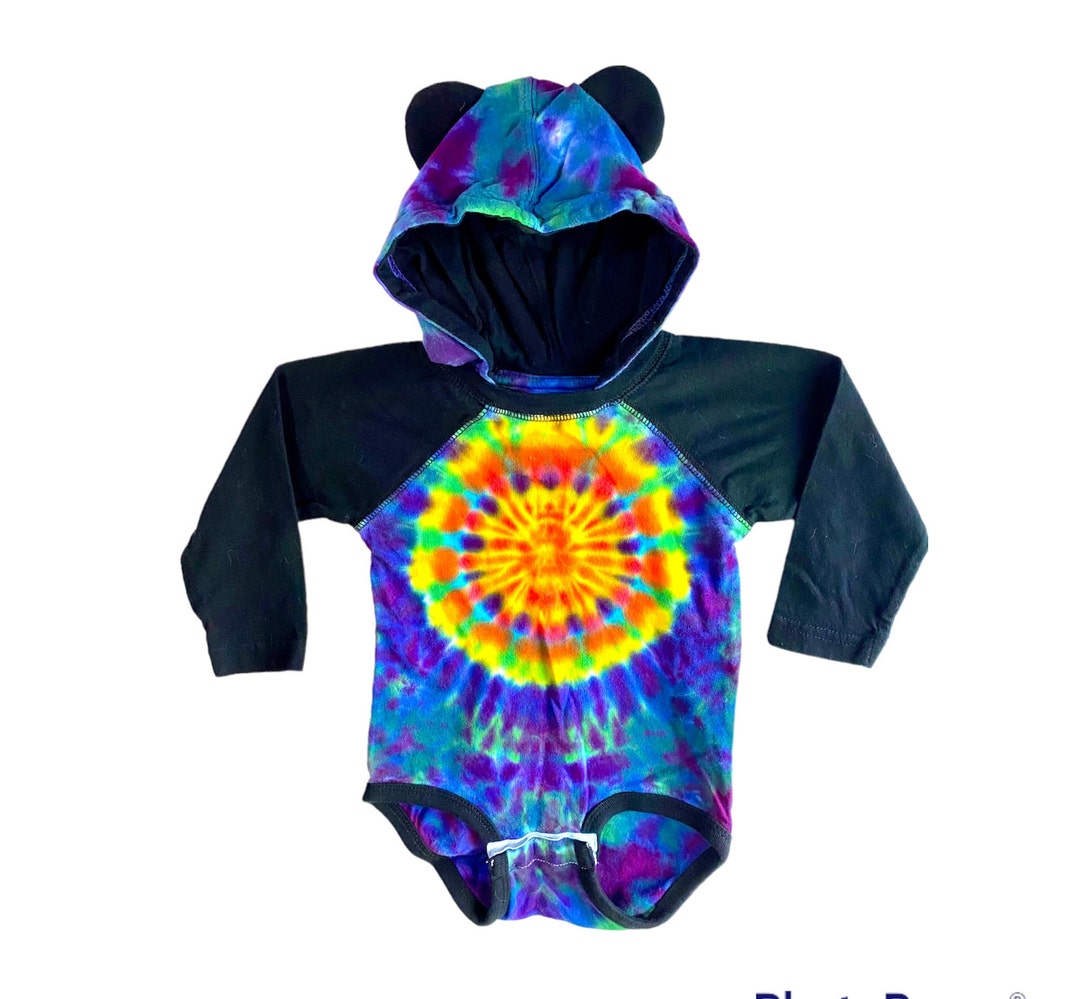 TIE DYE Dancing Bear Bodysuit Rainbow Sun Romper Creeper NB 6 Etsy