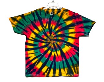 TIE DYE Camicia per bambini Rasta Spiral swirl Tye Dye T-Shirt Youth taglie 2-4T xs 6-8 Small 10-12 Medium 14-16 Large per bambini fatti a mano Psichedelico