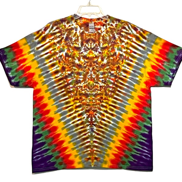 Tie Dye Shirt Psychedelic Rasta Vibes V Blotter Scrunch art handmade short sleeve Adult T Small Medium Large XL 2X 3X 4X 5X 6X tall sizes