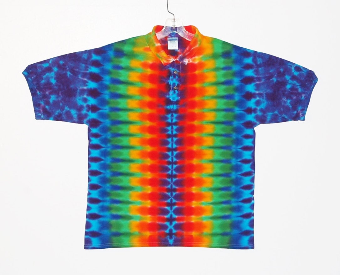Tie Dye Golf Polo Rainbow DNA Psychedelic Tye Dye Sport Shirt Etsy