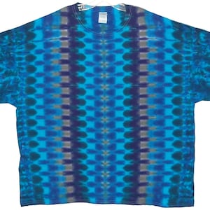 Tie Dye Shirt Blue DNA Honeycomb Adult T-Shirt small medium large XL 2X 3X 4X 5X 6X handmade Psychedelic short sleeve Tye Die hippie art