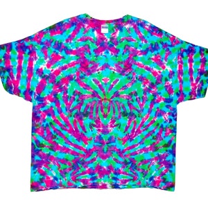 Tie Dye Shirt Electric Drip Blotter Scrunch handmade short sleeve Adult T-Shirt Small Medium Large XL 2X 3X 4X 5X 6X tall sizes Psychedelic