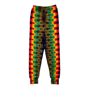 TIE DYE Leggings Kids Rasta DNA honeycomb long johns 6m 12m 18m 2T 4T 6 8 10 12 handmade hippie reggae hand dyed pants Psychedelic Circus