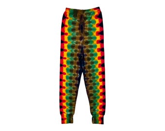 Leginsy TIE DYE dziecięce Rasta DNA plaster miodu długie kalesony 6 m 12 m 18 m 2T 4T 6 8 10 12 ręcznie robione hippie reggae ręcznie farbowane spodnie Psychedelic Circus