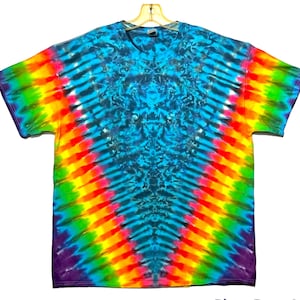 Tie Dye Shirt Psychedelic Blue Moon Pinwheel V Blotter Scrunch handmade short sleeve Adult T Small Medium Large XL 2X 3X 4X 5X 6X tall sizes