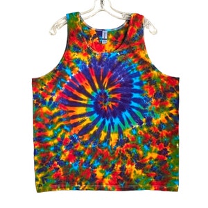 TIE DYE Tank Top Psychedelic Regenbogen Spiral Blotter Tye Dye handgemachter Herren Tank sm med lg xl 2X 3X hippie art boho T / T