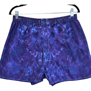 TIE DYE Boxer Shorts | Purple & Blue Blotter | Boxers small medium large XL | Handmade | Underwear Shorts | Psychedelic Circus