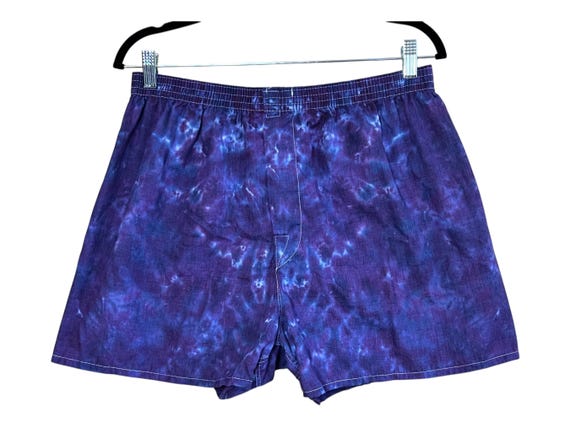 TIE DYE Boxer Shorts | Purple & Blue Blotter | Boxers small medium large XL | Handmade | Underwear Shorts | Psychedelic Circus