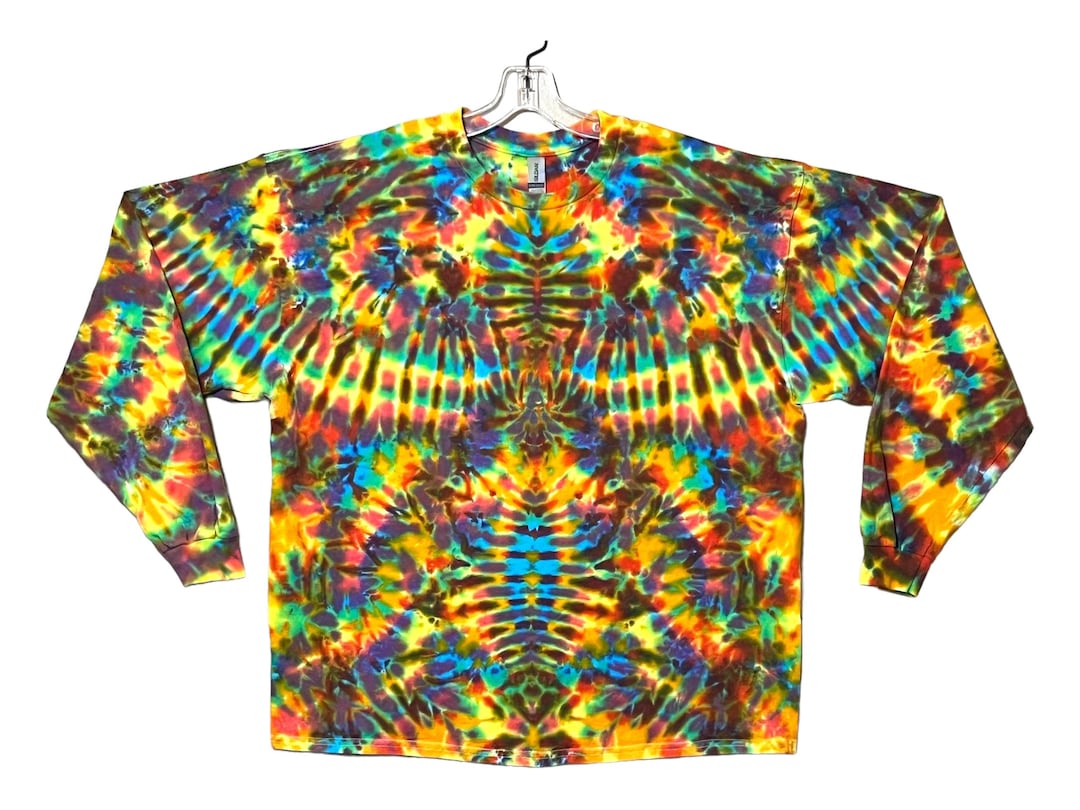 Tie Dye Shirt | Rainbow Pinwheel Phoenix Blotter | Long Sleeve Handmade ...