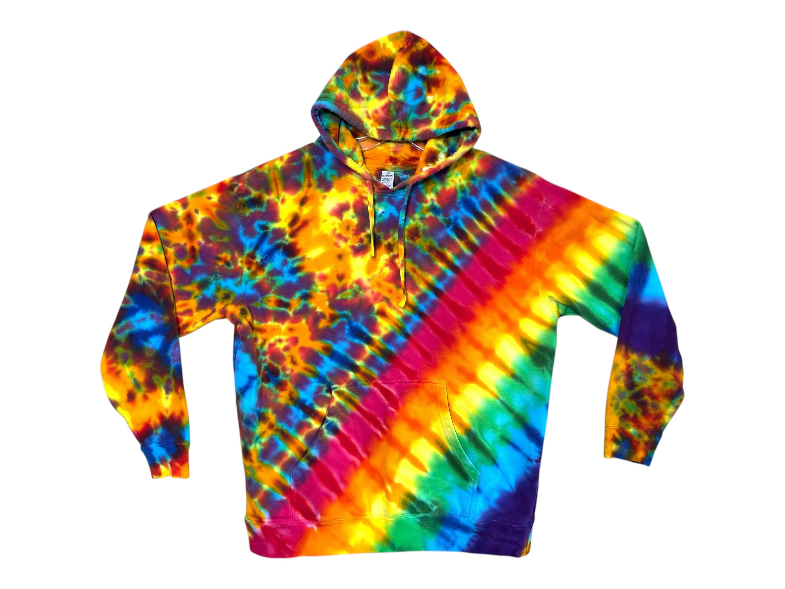 Tie Dye Hoodie Rainbow Pinwheel DNA Hand Dyed Hooded