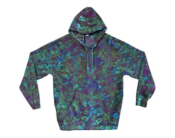 Batik Hoodie | Scrunch Blotter Olivgrün | Hand gefärbtes Kapuzenpullover Sweatshirt | Klein Mittel Groß XL 2X 3X 4X 5X | Psychedelischer Zirkus