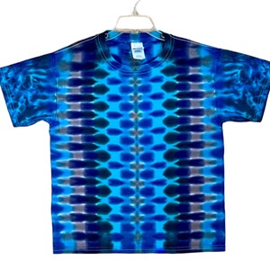 TIE DYE Kid&#39;s Shirt | Blue DNA Honeycomb | Youth sizes 2-4T Xs 6-8 Small 10-12 Medium 14-16 Large 18-20 Xl | handmade children&#39;s clothing