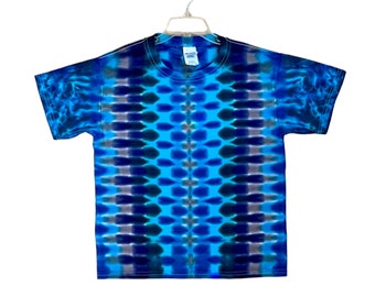 TIE DYE Kid's Shirt | Blue DNA Honeycomb | Youth sizes 2-4T Xs 6-8 Small 10-12 Medium 14-16 Large 18-20 Xl | handmade children's clothing