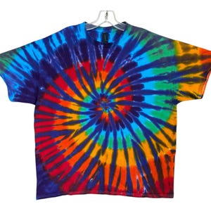 Tie Dye Shirt | Classic Rainbow Spiral | Adult sizes small medium large XL 2X 3X 4X 5X 6X | Plus & Tall | Handmade | Psychedelic Circus