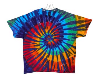 Tie Dye Shirt | Classic Rainbow Spiral | Handmade | Short Sleeve T-Shirt | Small Med Large XL 2X 3X 4X 5X 6X | Unisex, Plus, Tall & Women's