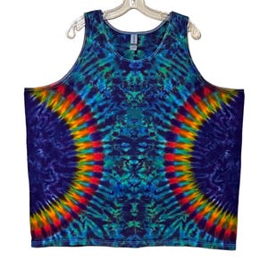 TIE DYE Tank Top Funky )( Blotter Scrunch Tye Dye Tank Top sm med lg xl 2X 3X handgefärbt hippie boho handgemacht Psychedelic Zirkuskunst