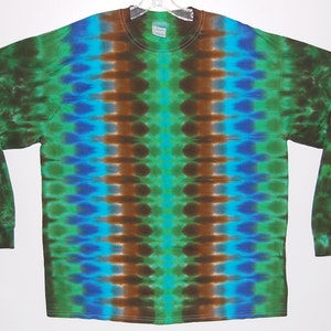 Tie Dye Shirt | Green DNA Honeycomb | Long Sleeve Handmade T-Shirt | small medium large XL 2X 3X 4X 5X 6X | Psychedelic Circus