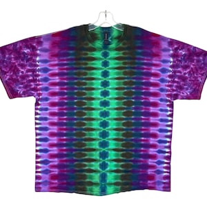 Tie Dye Shirt | Purple Green DNA Honeycomb | Adult Sizes Sm Med Lg XL 2X 3X 4X 5X 6X | Tall Sizes | Hand Dyed T-shirt | Psychedelic Circus