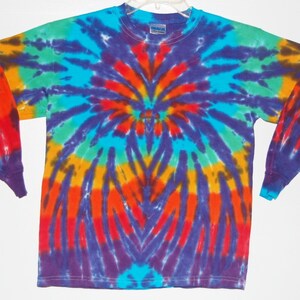 TIE DYE Kid&#39;s Long Sleeve Shirt | Rainbow Spider | Youth sizes 2-4 XS 6-8 Small 10-12 Medium 14-16 Large | handmade children&#39;s clothing