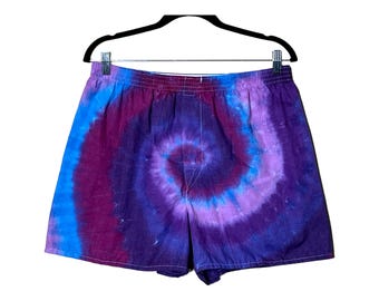 Boxer Tie Dye Viola Spirale Boxer Tye Dye da uomo sm m l xl pantaloncini fatti a mano hippie boho Circo psichedelico