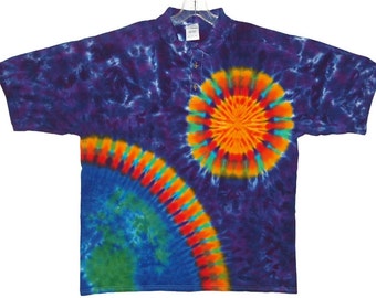 Tie Dye Golf Polo Rainbow Earth Sun Space Psychedelic Adult Golf Polo sport shirt small medium large XL 2X 3X 4X 5X hippie handmade