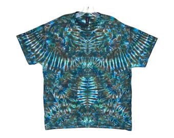 Tie-dye-shirt | Bemoste blauwgroene feniks | Handgemaakt | T-shirt met korte mouwen | Sm Med LG XL 2X 3X 4X 5X 6X | Uniseks | Plus | Hoog | Dames