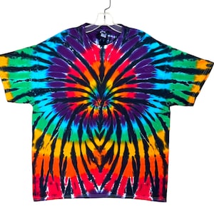Tie Dye Shirt Rainbow Spider Adult T small medium large XL 2X 3X 4X 5X 6X handmade Psychedelic short sleeve TYE DIE hippie art tall sizes