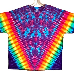 Tie Dye Shirt Coral Sky Pinwheel V Blotter Scrunch handmade short sleeve T-Shirt Small Medium Large XL 2X 3X 4X 5X 6X Psychedelic Circus art