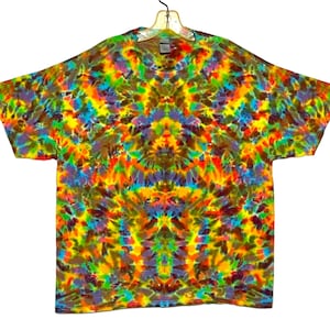 Psychedelic Tie Dye Shirt Rainbow Pinwheel Blotter handmade Tye Die short sleeve Adult T-Shirt Small Medium Large XL 2X 3X 4X 5X 6X