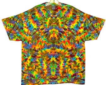 Psychedelic Tie Dye Shirt Rainbow Pinwheel Blotter handmade Tye Die short sleeve Adult T-Shirt Small Medium Large XL 2X 3X 4X 5X 6X