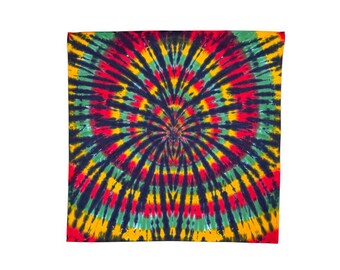 Bandana tie-dye / Rasta con ragno nero / Sciarpa tie-dye / Bandana fatta a mano / Fascia per la testa / Fazzoletto tinto a mano / Circo psichedelico