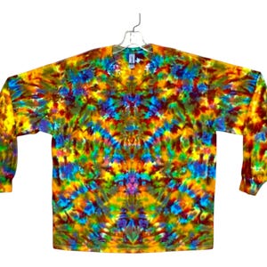 Tie Dye Shirt | Rainbow Pinwheel Blotter Scrunch | Long Sleeve Handmade T-Shirt | small medium large XL 2X 3X 4X 5X 6X | Psychedelic Circus