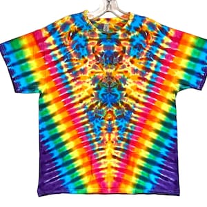 Tie Dye Shirt Rainbow Pinwheel V Blotter Scrunch handmade short sleeve Adult T-Shirt Small Medium Large XL 2X 3X 4X 5X 6X Psychedelic Circus