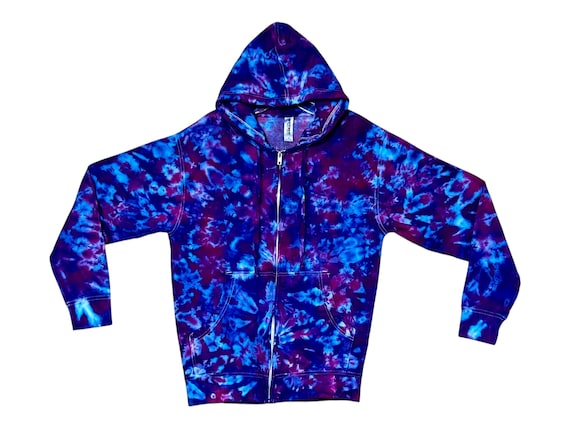 Tie Dye Zip Hoodie Sweatshirt | Small | Purple Haze Blotter Tie Dye Zip Hoodie Sweatshirt | Small | Purple Haze Blotter