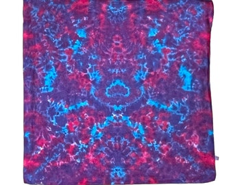 Tie Dye Bandana Hot Pink & Blue Blotter scrunch Tye Dye scarf Grateful Dead handmade head wrap art bandanna handkerchief Psychedelic Circus