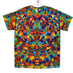 Koszulka Tie Dye Rainbow Blotter Scrunch art Psychodeliczna koszulka z krótkim rękawem dla dorosłych Sm Med Lg XL 2X 3X 4X 5X 6X ręcznie robiona ręcznie farbowana wykrojnik Tye
