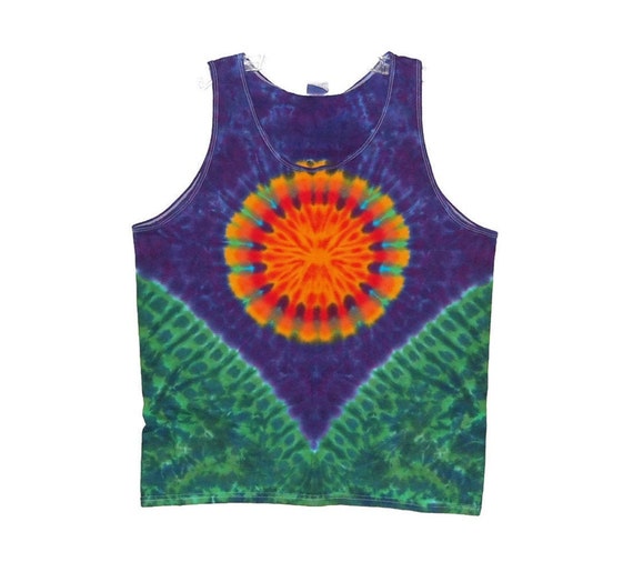 TIE DYE Tank Top Sun V Blotter Tye Dye Grateful Dead Men's | Etsy