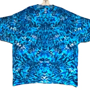 Tie Dye Shirt Blue Moon Blotter Scrunch handmade Tye Dye short sleeve Adult T-Shirt Sm Med Lg XL 2X 3X 4X 5X 6X tall sizes PsychedelicCircus