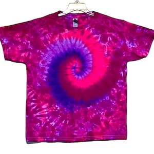 TIE DYE Kid's Shirt | Purple & Pink Spiral Blotter | Youth sizes 2-4T xs 6-8 Small 10-12 Medium 14-16 Large 18-20 XL | handmade clothing