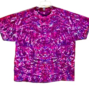 Tie Dye Shirt Island Hibiscus Blotter handmade Tye Die Adult short sleeve Small Medium Large XL 2X 3X 4X 5X 6X tall sizes Psychedelic Circus