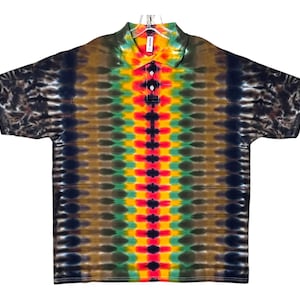 Tie Dye Golf Polo Rasta DNA Honeycomb art Psychedelic Adult Sport Shirt small medium large XL 2X 3X 4X 5X hippie hand dyed reggae