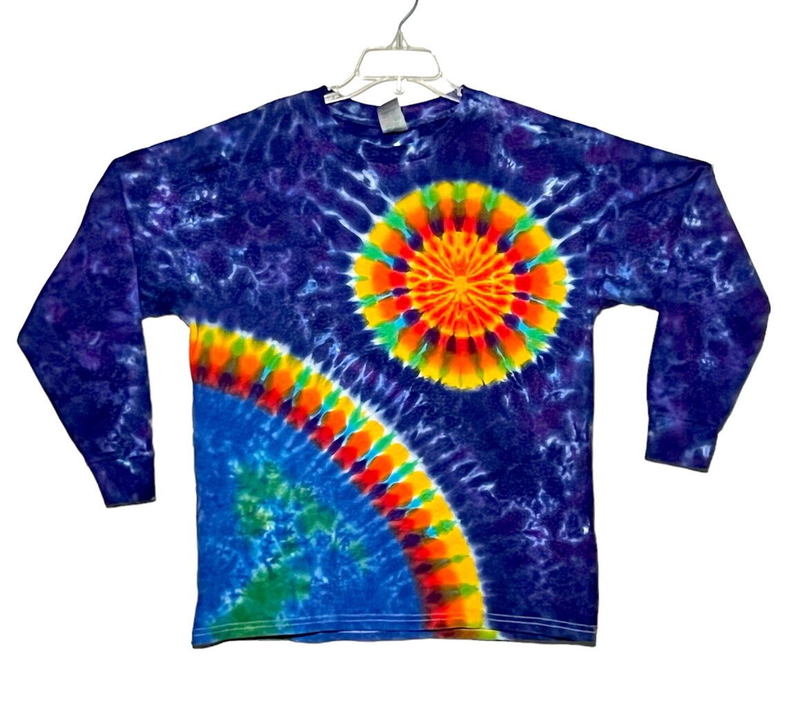TIE DYE Kid's Long Sleeve Shirt Earth Sun Tye Dye T-shirt - Etsy