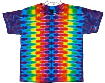Tie Dye Shirt | Neon Rainbow DNA Honeycomb | Handmade | Short Sleeve T-Shirt | Sm Med Large XL 2X 3X 4X 5X 6X | Plus | Tall | Women's Sizes