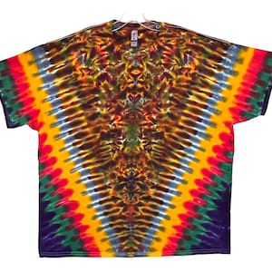 Tie Dye Shirt Psychedelic Rasta Vibes V Blotter Scrunch art handmade short sleeve Adult T Small Medium Large XL 2X 3X 4X 5X 6X tall sizes