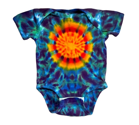 TIE DYE Baby Bodysuit Sun Rainbow Creeper Infant Sizes Newborn