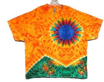 Grateful Dead / Camiseta tie-dye / Scarlet>Fire / Hecha a mano / Camiseta de manga corta / P, M, L, XL, 2X, 3X, 4X, 5X, 6X / Unisex / Talla grande / Talla grande / Mujer