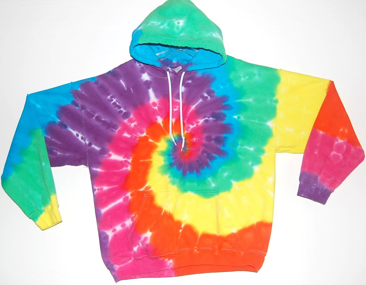 Tie Dye Hoodie Rainbow Neon Spiral Swirl Art Handmade Hooded - Etsy Canada