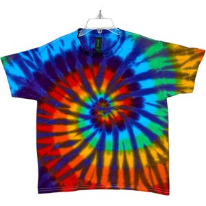 TIE DYE Kid T-Shirt | Rainbow Spiral Swirl | Youth sizes XS 2-4T, Sm 6-8, Medium 10-12, Large 14-16, Xl 18-20 | handmade childrens clothing